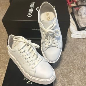 Ralph Lauren Angeline white/gold leather sneakers